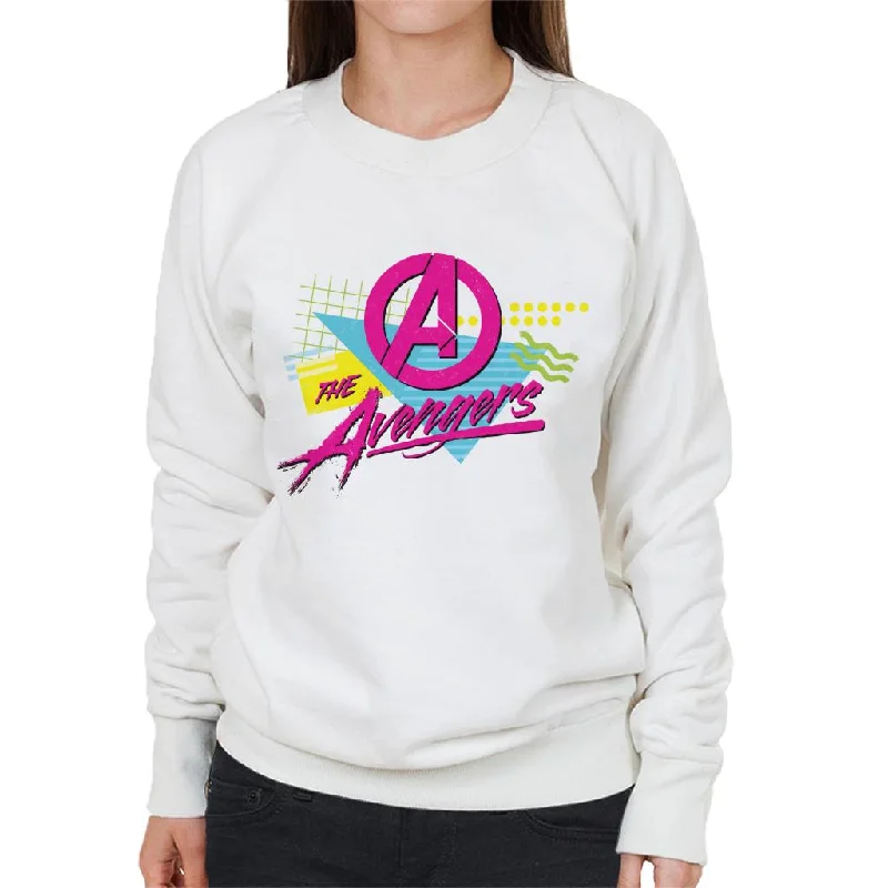 Marvel The Avengers Retro Distressed 80s Style Women's Sweatshirt Hoodie with Logo Branding Identity Marvel The Avengers Retro Distressed 80s Style Women's Sweatshirt Hoodie with Logo Branding Identity