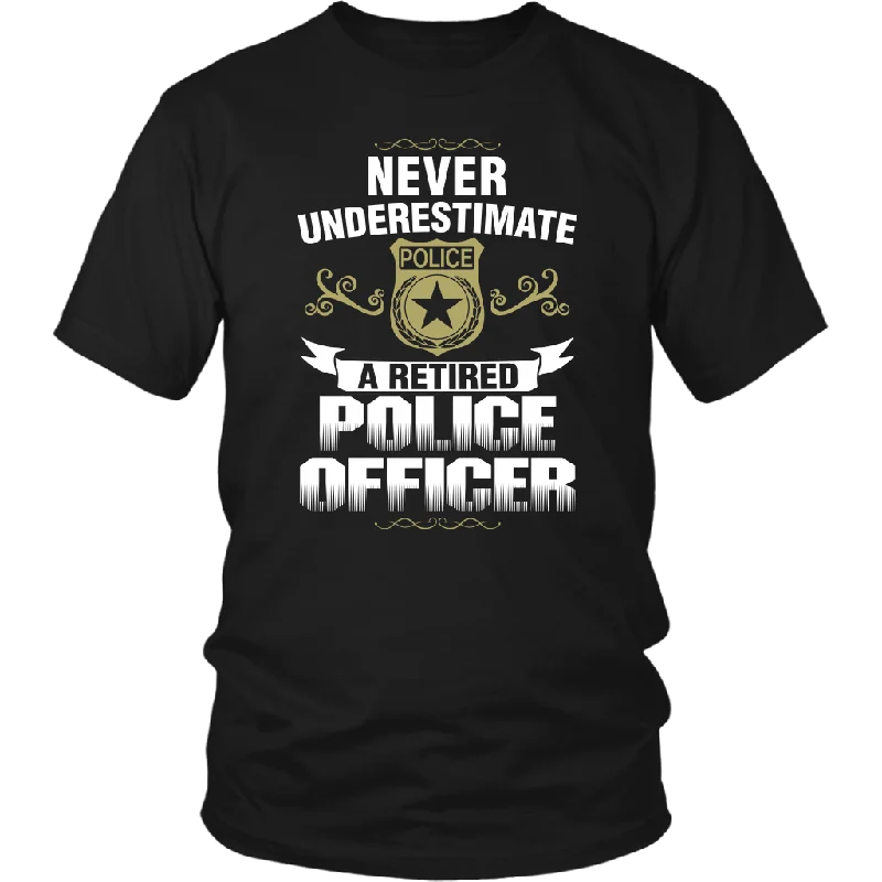 Never Underestimate a Retired Police Officer Shirts and Hoodies Hoodie with Puffed Sleeves Voluminous Trendy Never Underestimate a Retired Police Officer Shirts and Hoodies Hoodie with Puffed Sleeves Voluminous Trendy