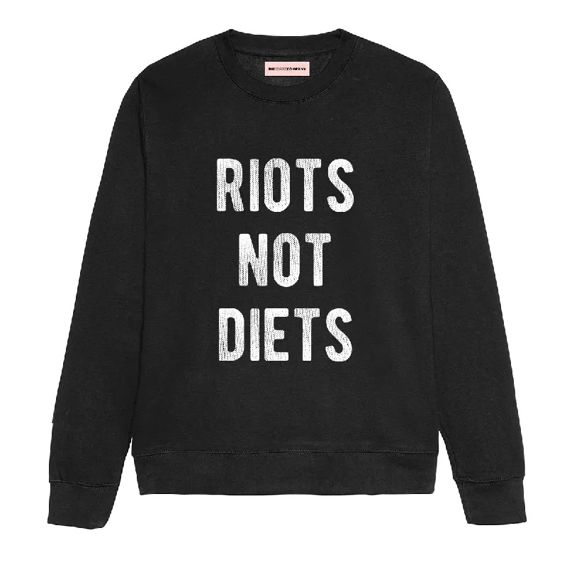 Riots Not Diets Feminist Sweatshirt Hoodie with Print Artistic Unique