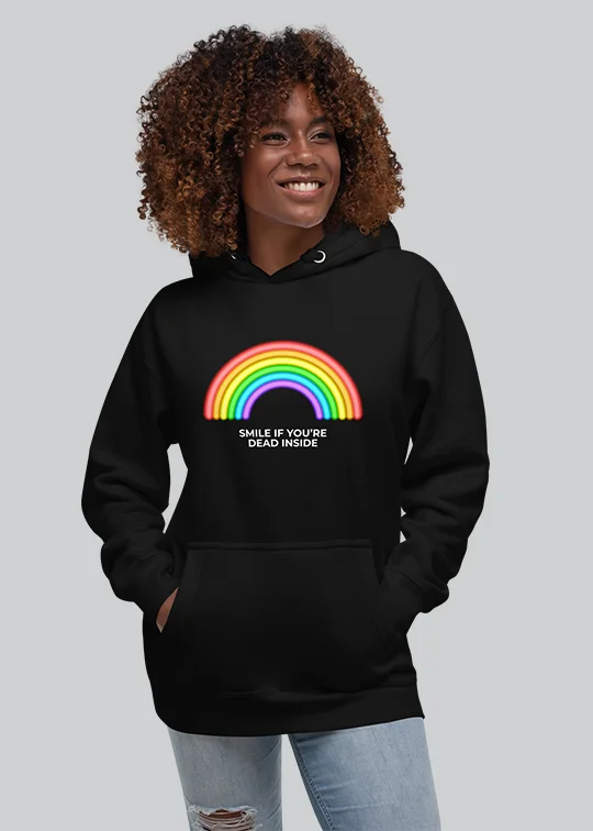 Smile If You're Women's Hoodie Hoodie with Hem Detail Decorative Unique
