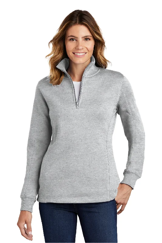 Sport-Tek Womens Shrink Resistant Fleece 1/4 Zip Sweatshirt - Heather Grey Hoodie with Gradient Ombre Colorful Sport-Tek Womens Shrink Resistant Fleece 1/4 Zip Sweatshirt - Heather Grey Hoodie with Gradient Ombre Colorful