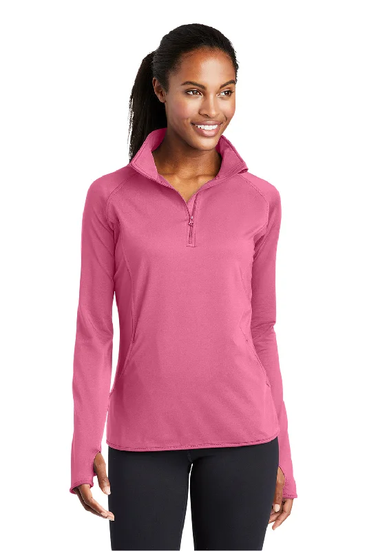 Sport-Tek Womens Sport-Wick Moisture Wicking 1/4 Zip Sweatshirt w/ Pouch Pocket - Dusty Rose Pink Graphic Hoodie Design Print Sport-Tek Womens Sport-Wick Moisture Wicking 1/4 Zip Sweatshirt w/ Pouch Pocket - Dusty Rose Pink Graphic Hoodie Design Print
