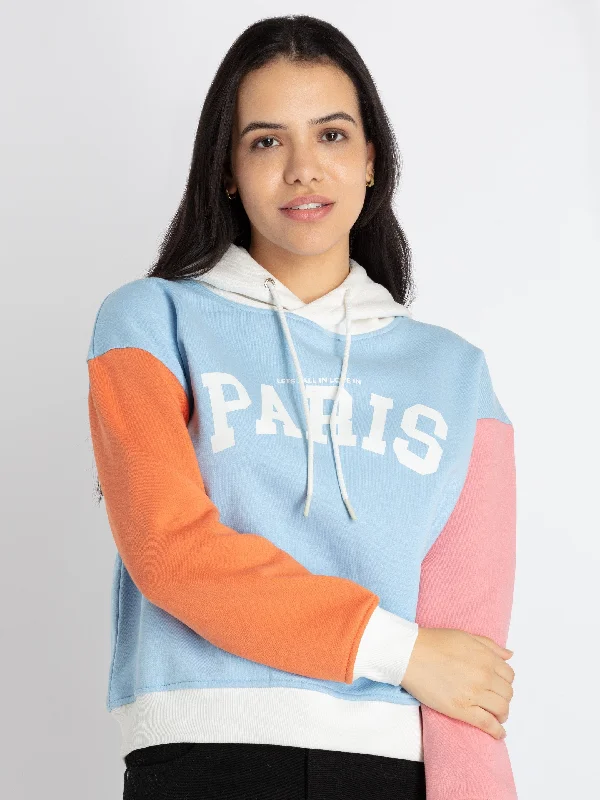 Womens Mix & Match Hooded Sweatshirt Hoodie with Lace Feminine Delicate