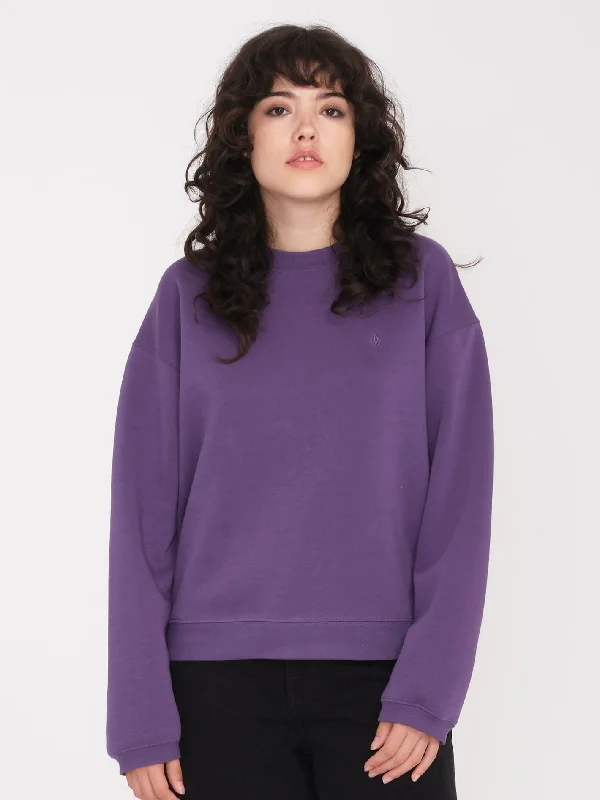 Stone Heart Up Sweatshirt - DEEP PURPLE Hoodie with Bell Sleeves Flared Feminine