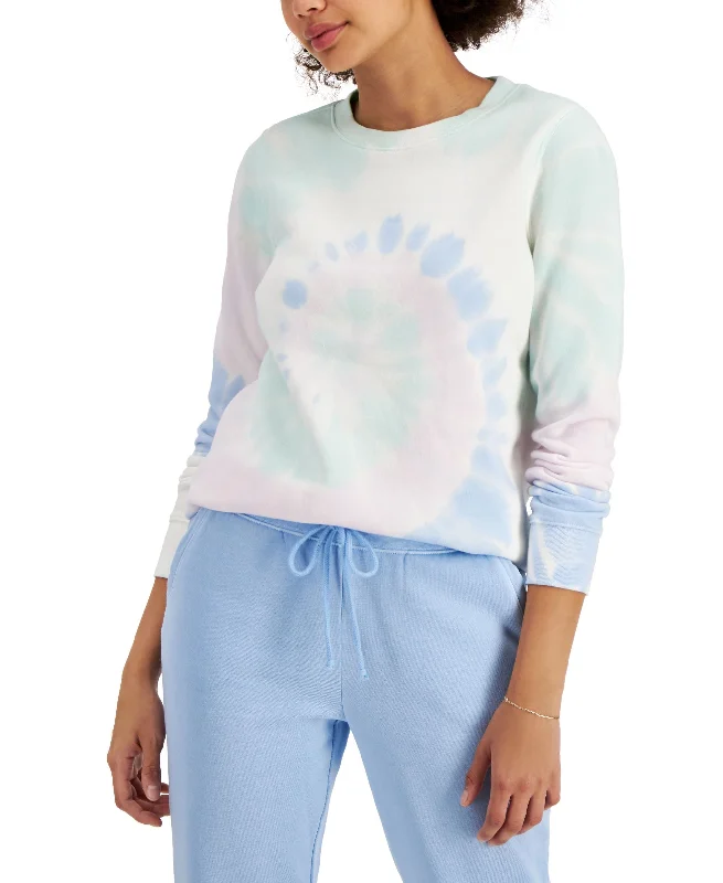 Style & Co Tie Dye Print Sweatshirt Hoodie with Back Slit Movement Comfort