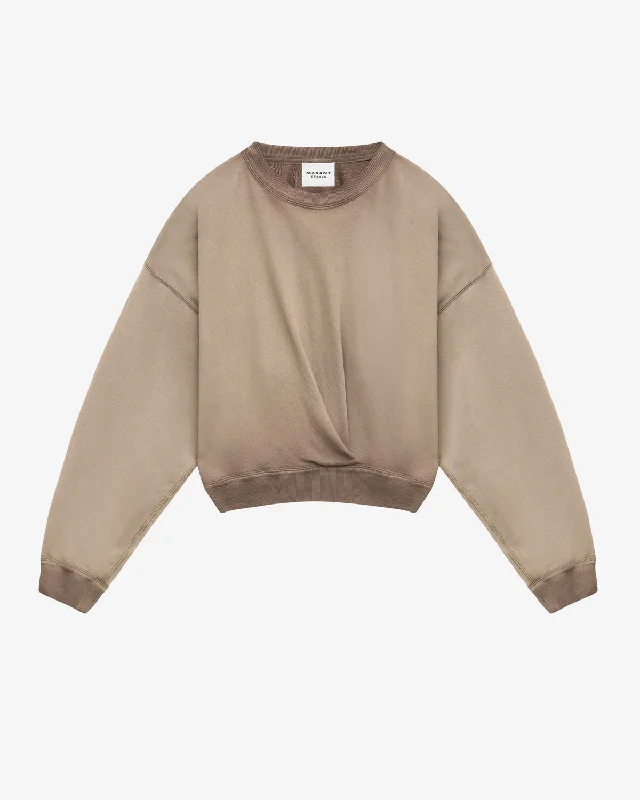 Paulia logo sweatshirt Hoodie with Hem Elastic Stretchable Comfortable