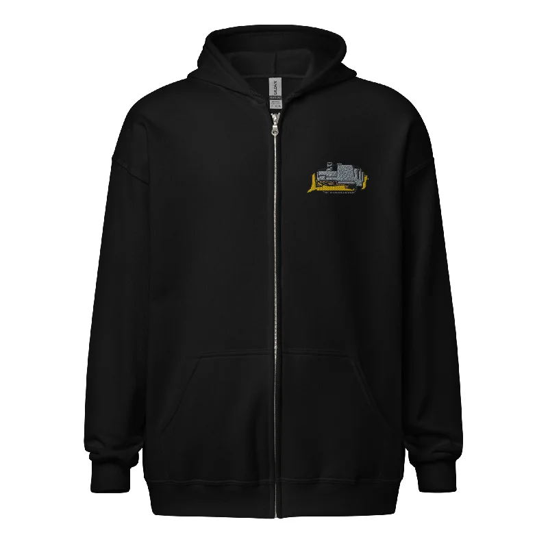 The Killdozer Embroidered Heavy Blend Zip Hoodie Hoodie with Side Slits Relaxed Casual The Killdozer Embroidered Heavy Blend Zip Hoodie Hoodie with Side Slits Relaxed Casual