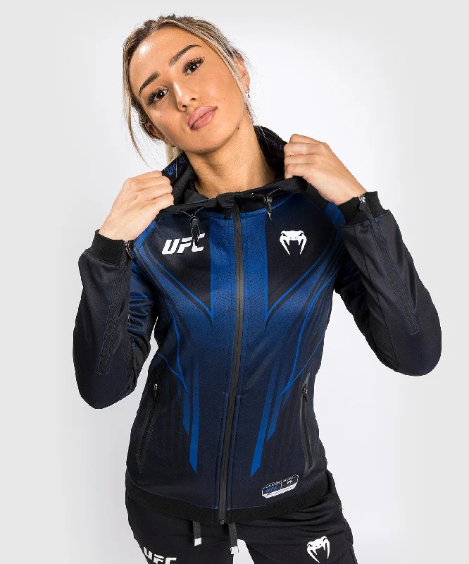 Ufc Authentic Fight Night 2.0 Kit By Venum Women's Walkout Hoodie - Midnight Edition Hoodie with Color Block Contrast Stylish Ufc Authentic Fight Night 2.0 Kit By Venum Women's Walkout Hoodie - Midnight Edition Hoodie with Color Block Contrast Stylish