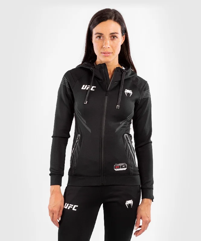 UFC Venum Authentic Fight Night Women's Walkout Hoodie - Black Hoodie with Patch Decorative Personalized UFC Venum Authentic Fight Night Women's Walkout Hoodie - Black Hoodie with Patch Decorative Personalized