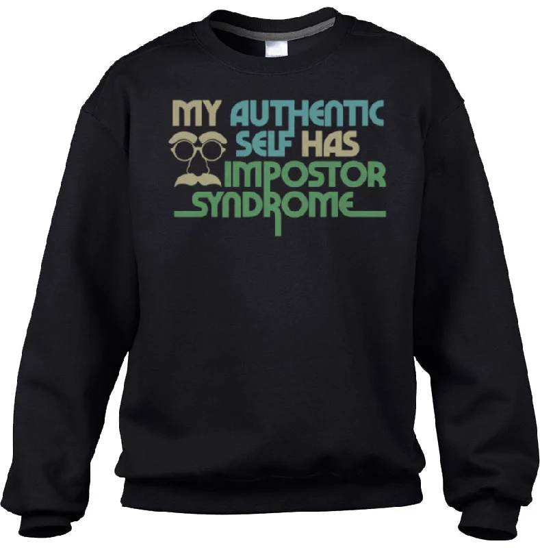 Unisex My Authentic Self Has Impostor Syndrome Sweatshirt Hoodie with Toggle Buttons Decorative Unique Unisex My Authentic Self Has Impostor Syndrome Sweatshirt Hoodie with Toggle Buttons Decorative Unique