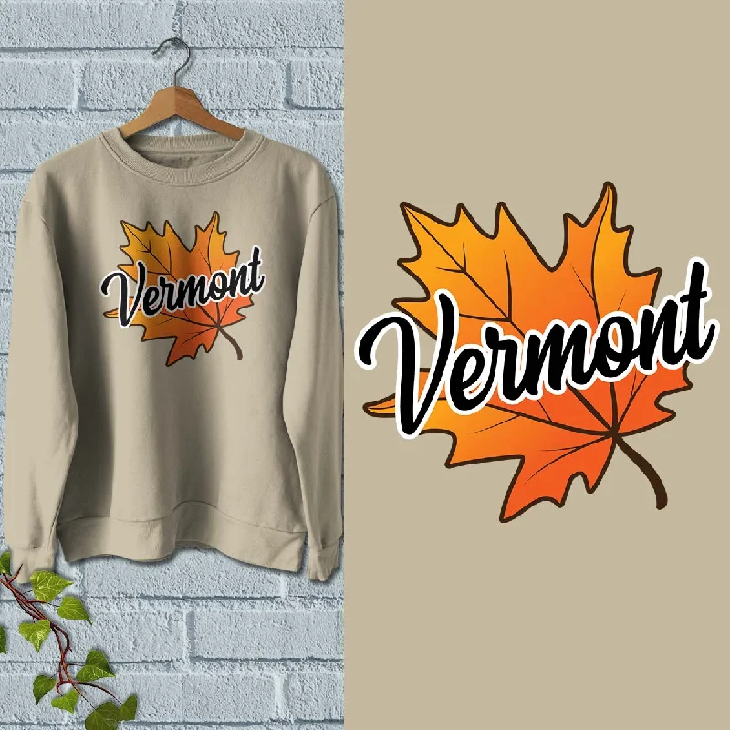 Vermont Autumn Leaf Sweatshirt Sweatshirt Adult Unisex S-XXL Hoodie with Slim Fit Tailored Modern