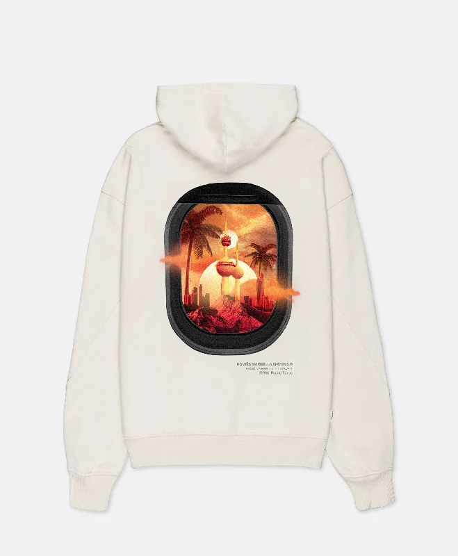 VIDEOGAME HOODIE KUWAIT EDITION VINTAGE WHITE Hoodie with Mock Neck Collared Structured VIDEOGAME HOODIE KUWAIT EDITION VINTAGE WHITE Hoodie with Mock Neck Collared Structured