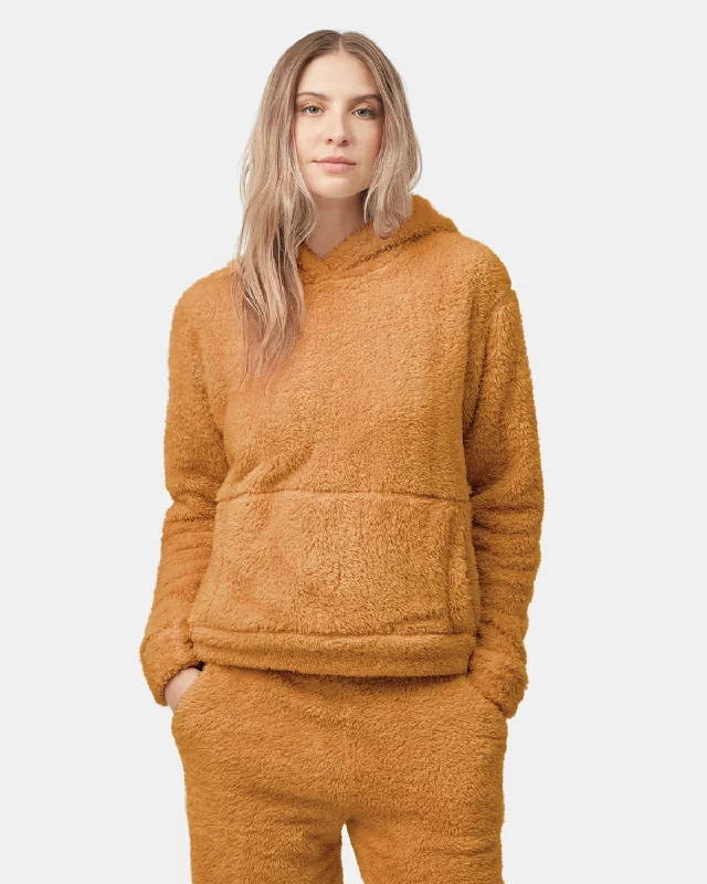 Ecoloft Teddy Hoodie Hoodie with Hem Contrast Bold Stylish