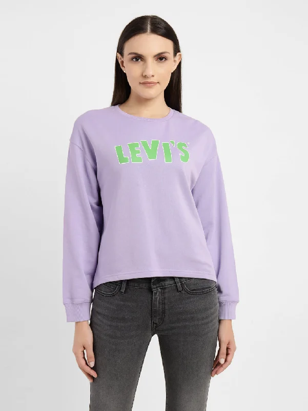 Women's Graphic Print Purple Crew Neck Sweatshirt Hoodie with Thumb Holes Functional Cozy Women's Graphic Print Purple Crew Neck Sweatshirt Hoodie with Thumb Holes Functional Cozy