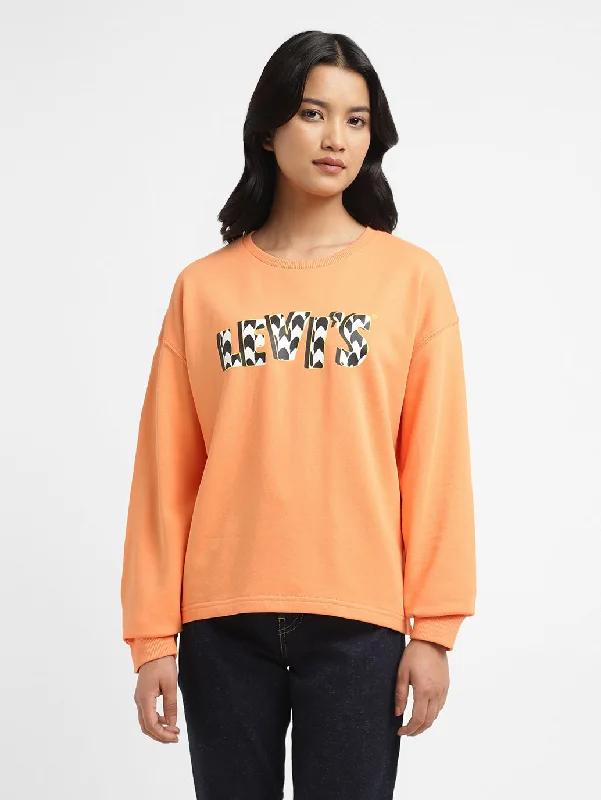 Women's Printed Crew Neck Sweatshirts Hoodie with Set-In Sleeves Structured Classic