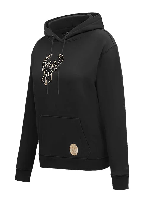 Women's Pro Standard Black & Gold Milwaukee Bucks Hooded Sweatshirt Hoodie with Magnetic Closure Innovative Modern Women's Pro Standard Black & Gold Milwaukee Bucks Hooded Sweatshirt Hoodie with Magnetic Closure Innovative Modern